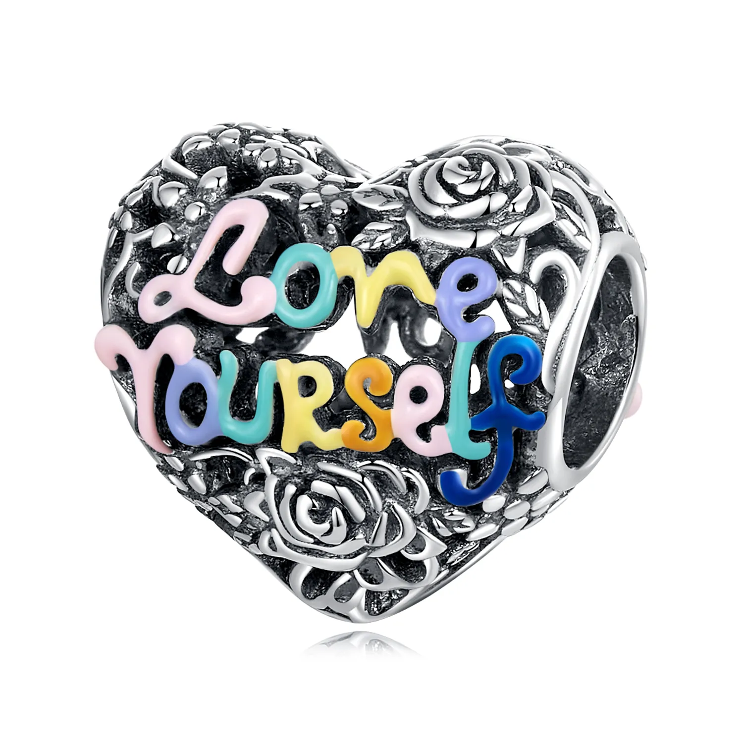 pandora style heart pattern charm scc2354