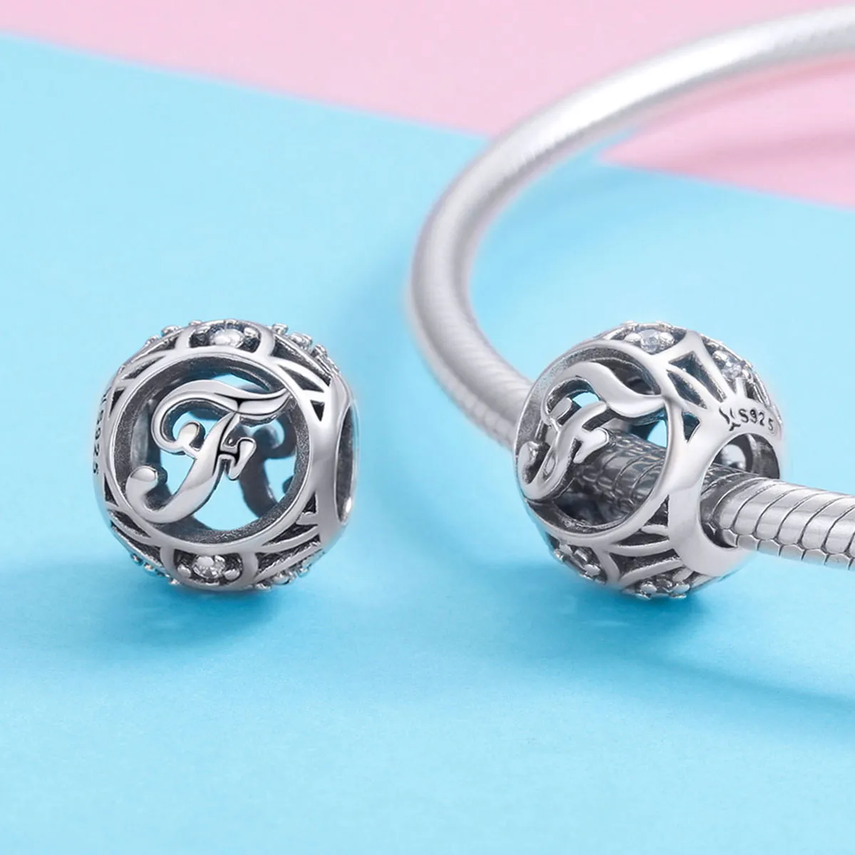 Pandora Style Letter-F Charm - SCC738-F