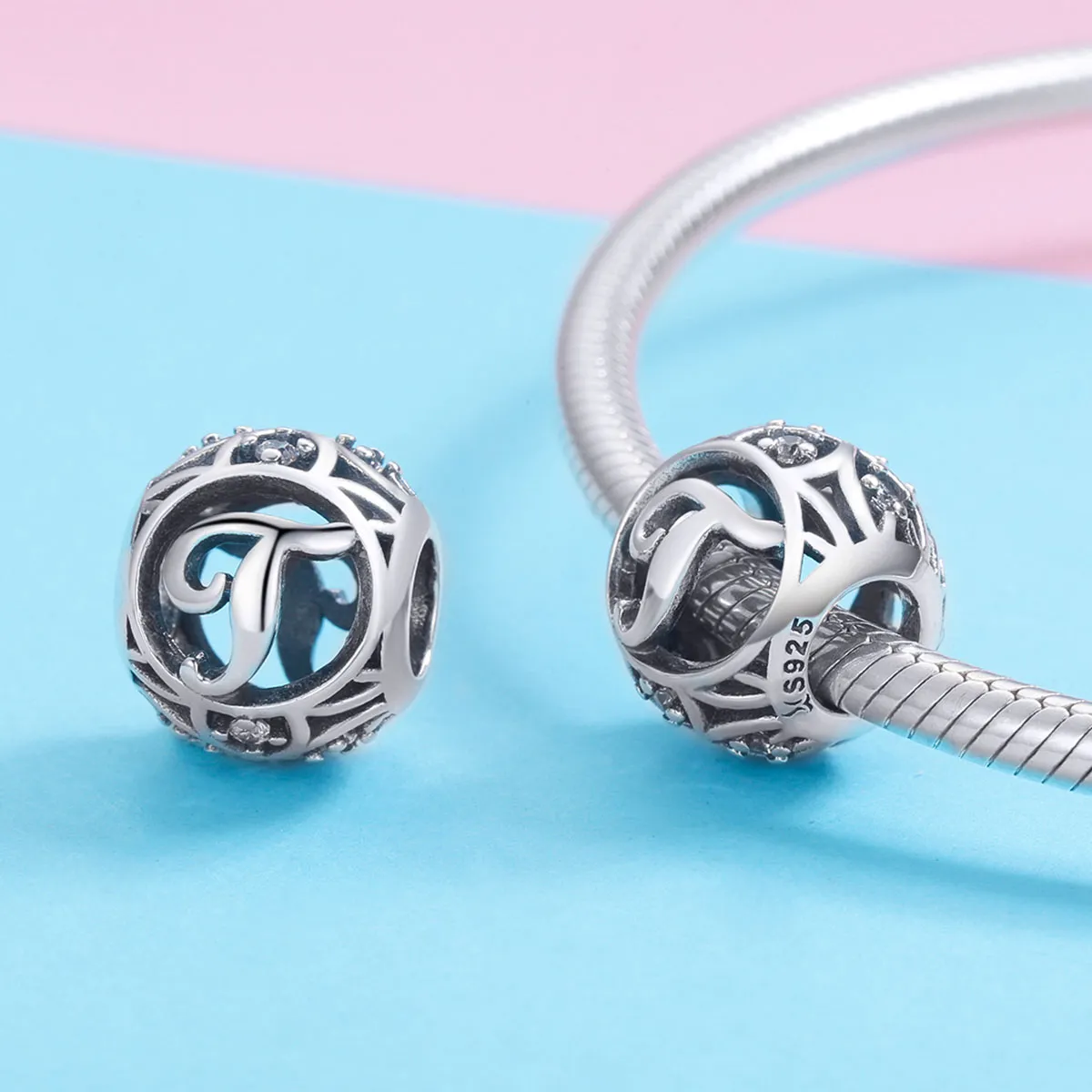 Pandora Style Letter-T Charm - SCC738-T