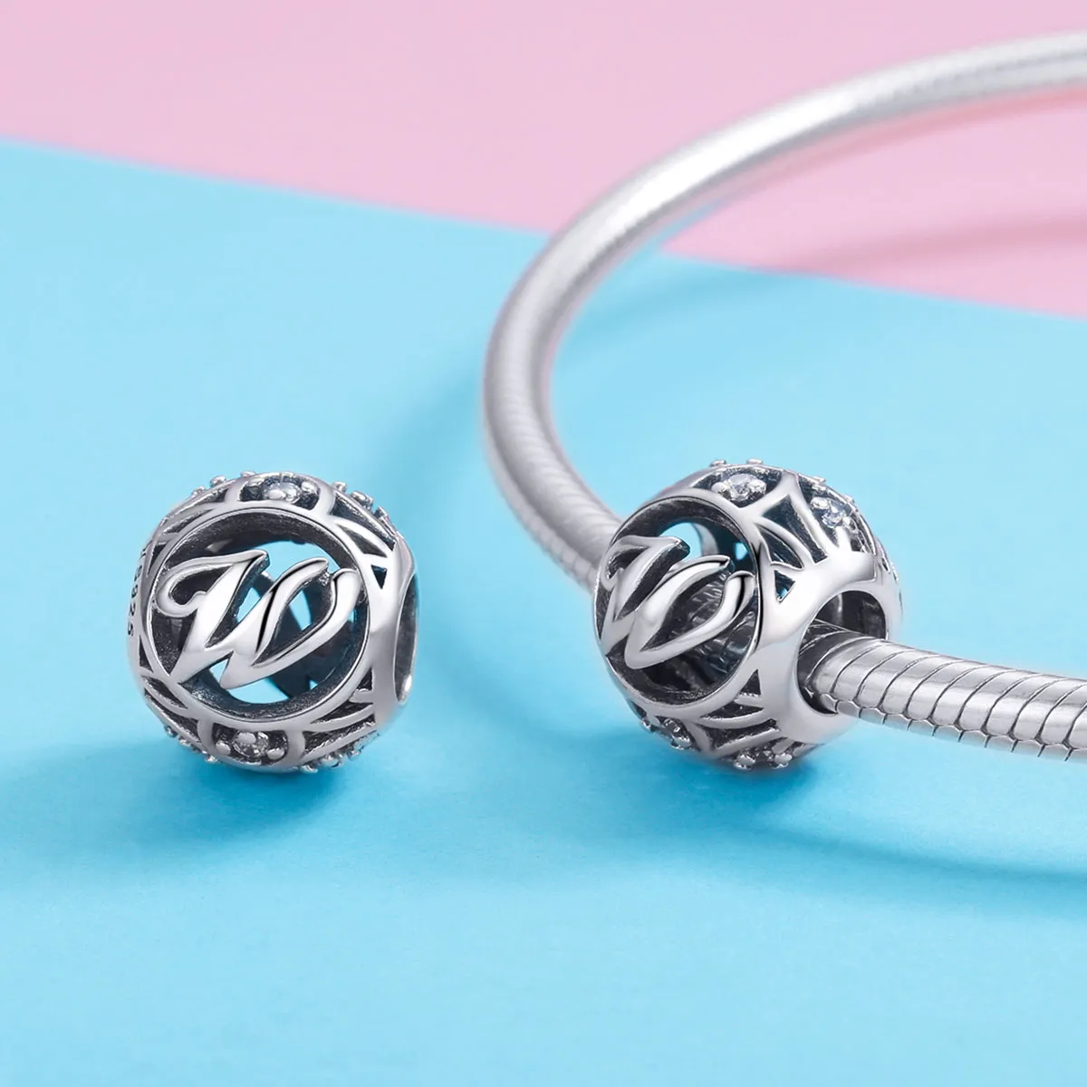 Pandora Style Letter-W Charm - SCC738-W