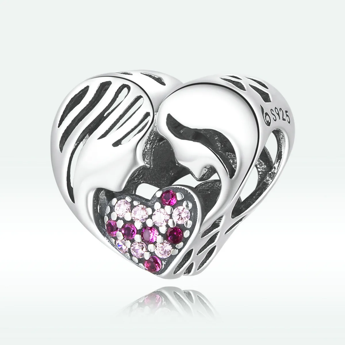 Pandora Style Mother and Daughter Love Silhouette Charm - BSC575