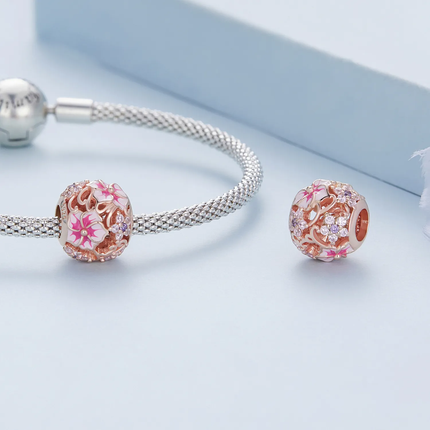 Pandora Style Pink Sakura Charm - BSC643