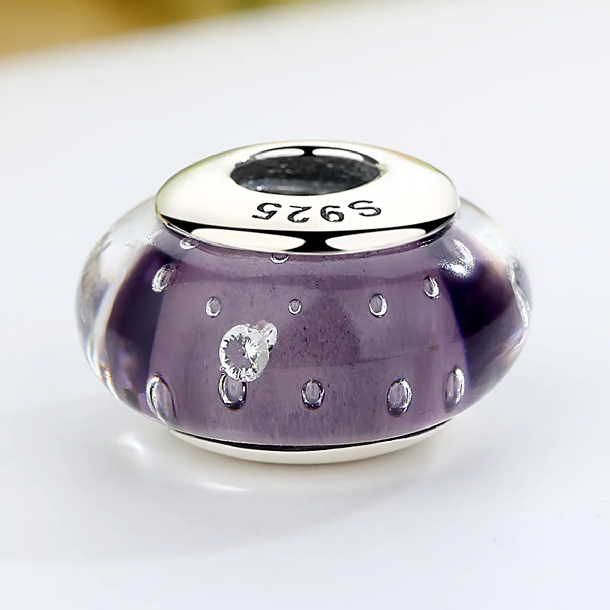 Pandora Style Purple Murano Glass Charm - SCZ001