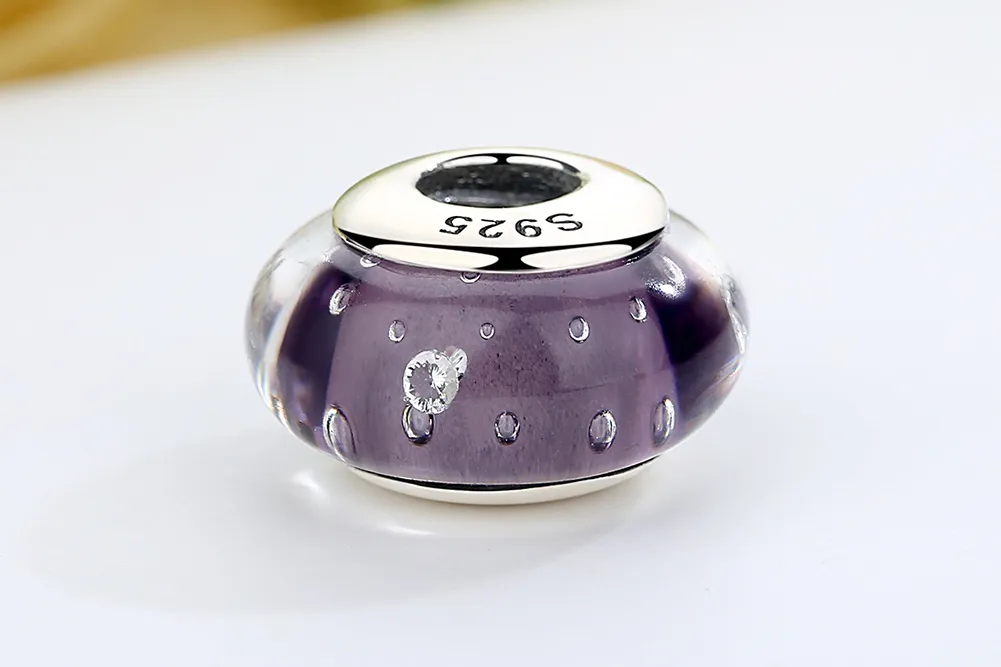 Pandora Style Purple Murano Glass Charm - SCZ001