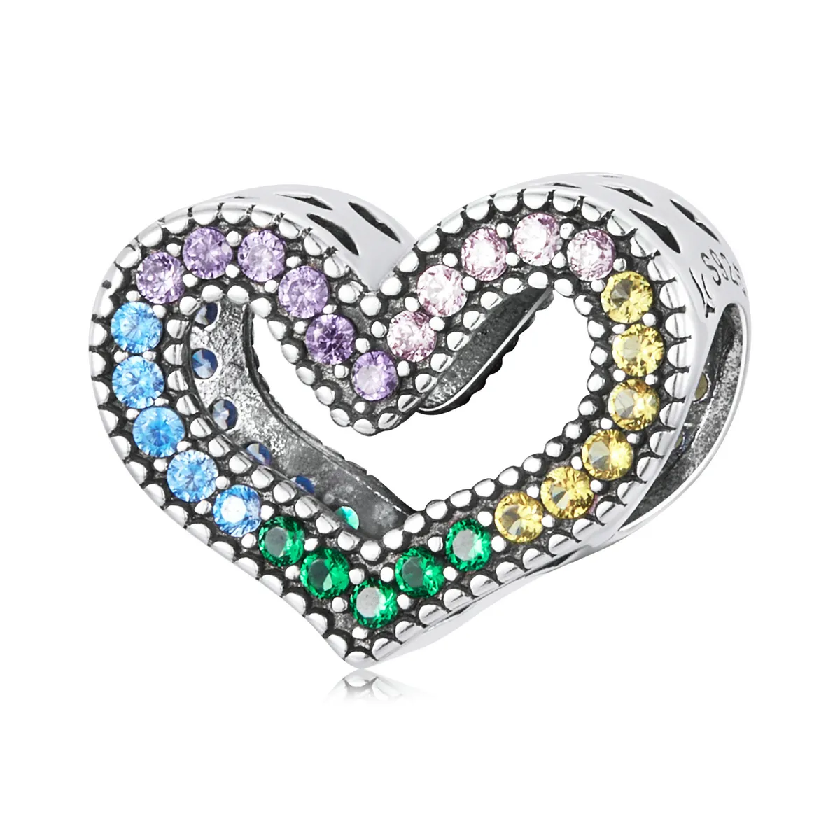 Pandora Style Rainbow Heart Charm - SCC2137