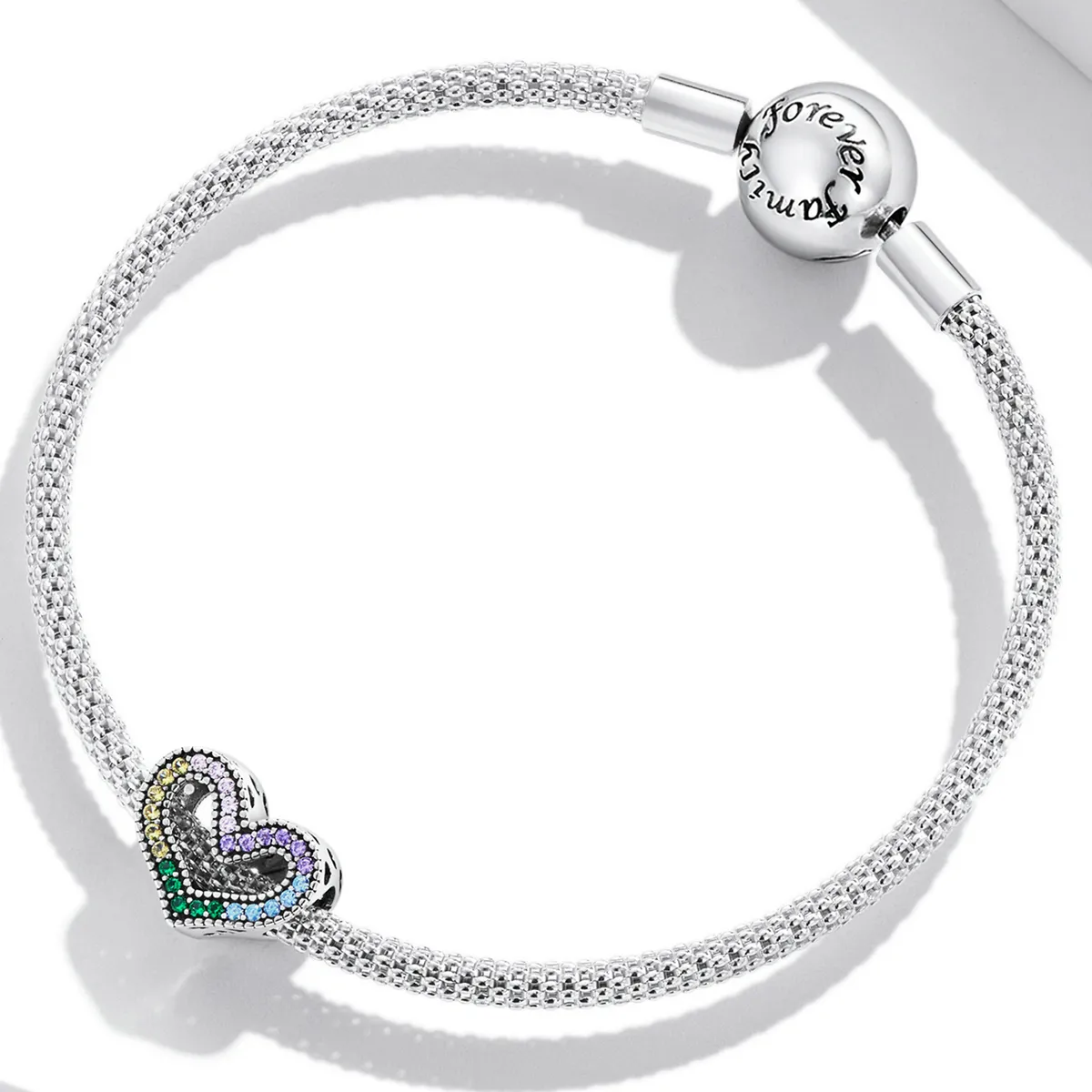 Pandora Style Rainbow Heart Charm - SCC2137