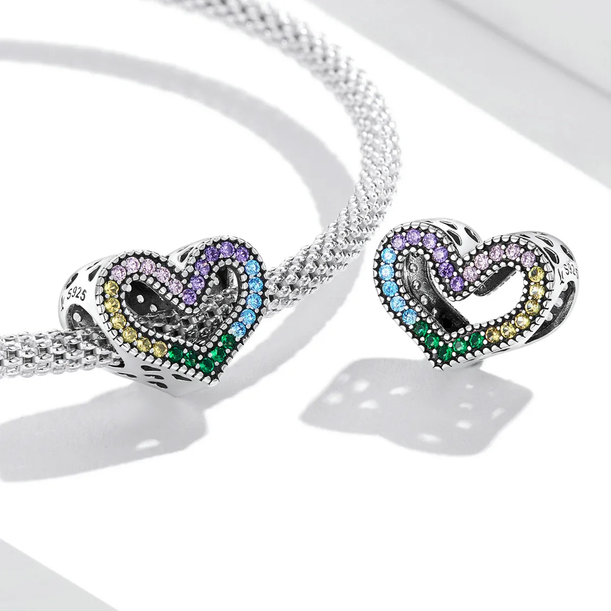 Pandora Style Rainbow Heart Charm - SCC2137