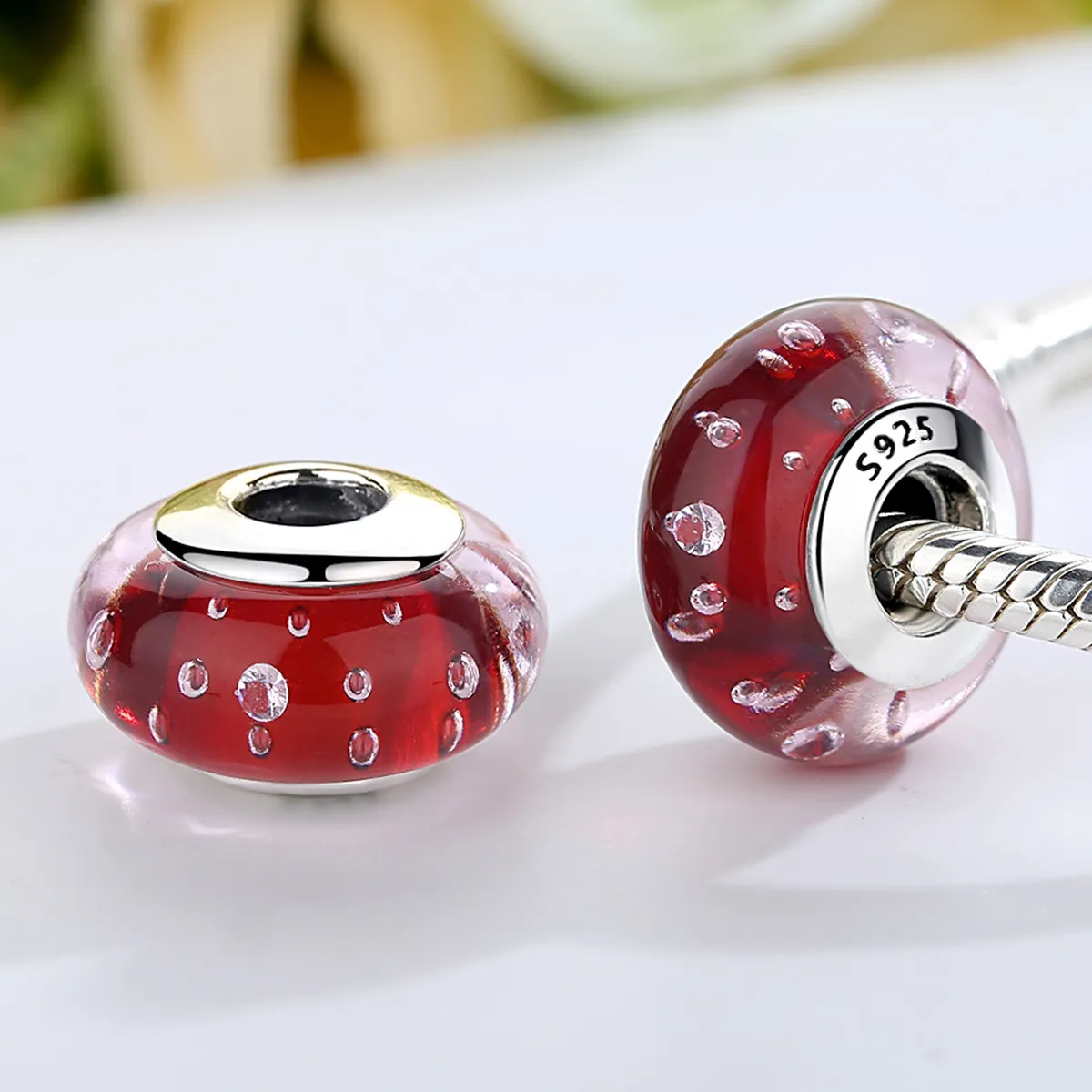 Pandora Style Red Murano Glass Charm - SCZ027