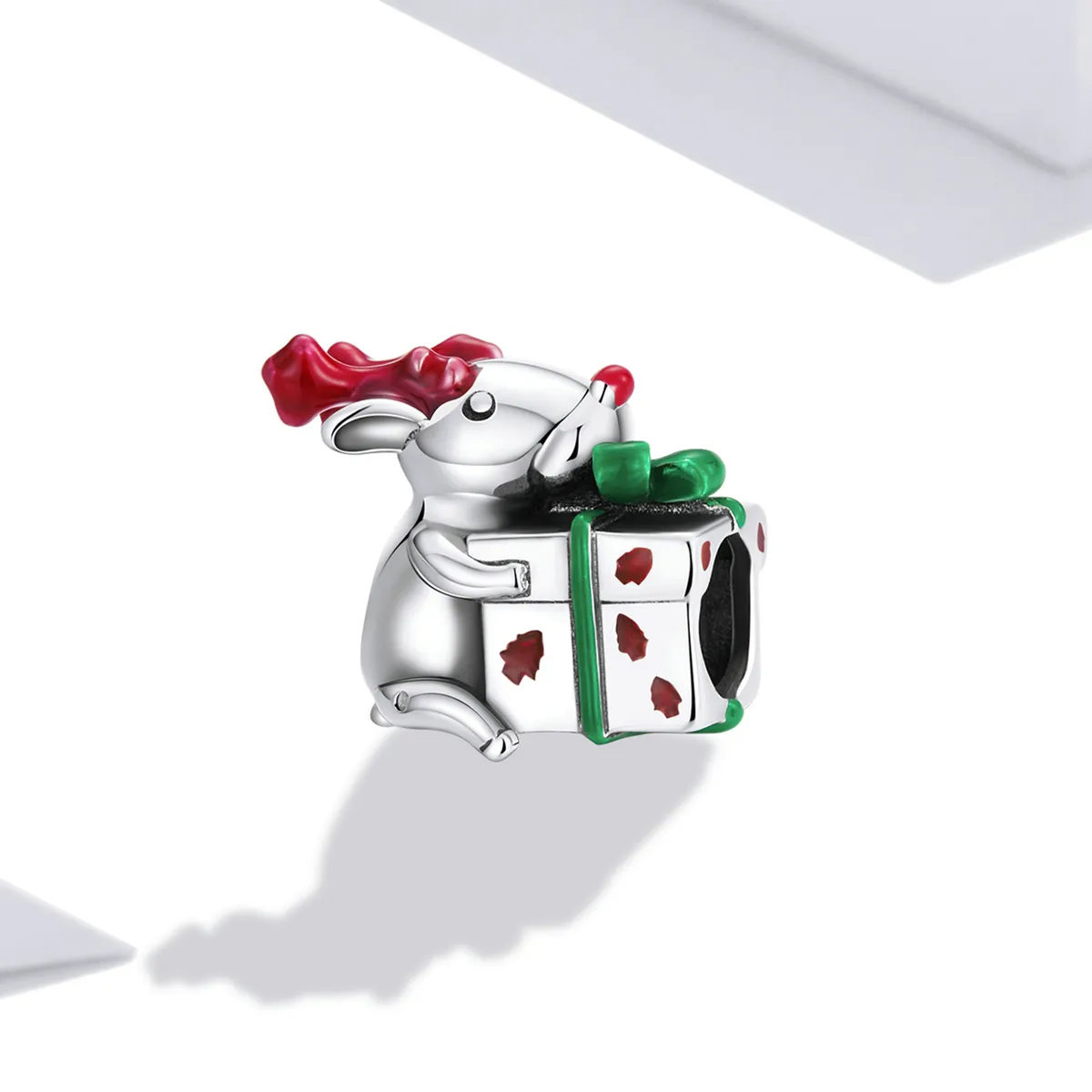 Pandora Style Reindeer Giving Gifts Charm - BSC540