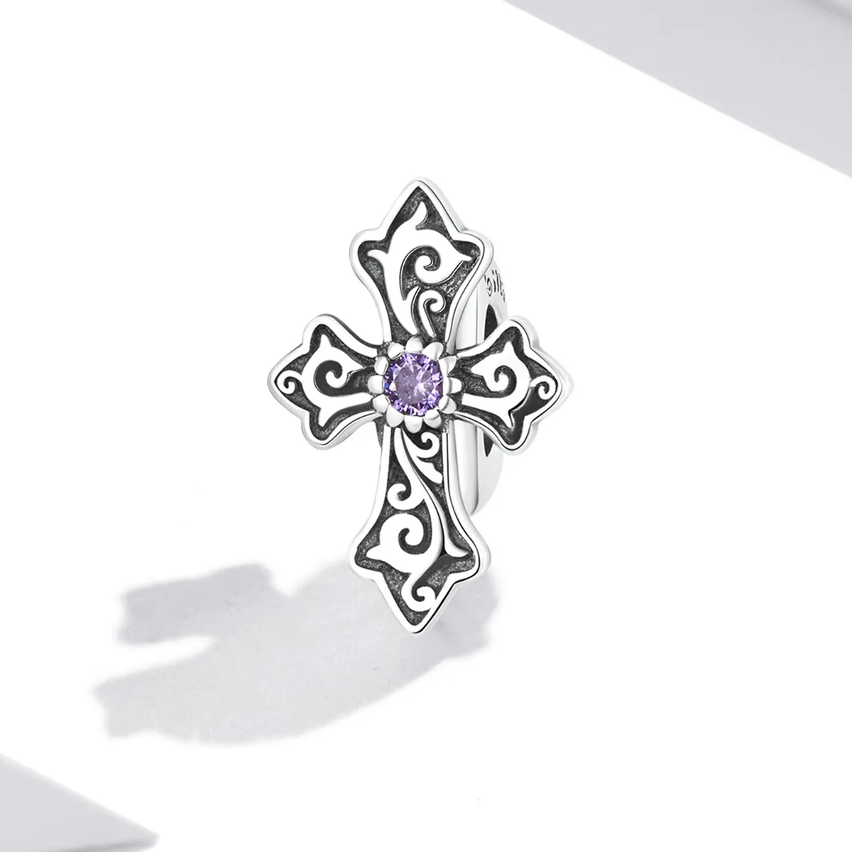 Pandora Style Retro Pattern Cross Charm - BSC583