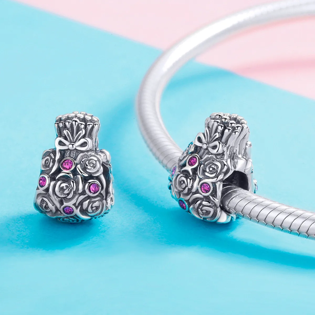 Pandora Style Rose Bag Charm - SCC962