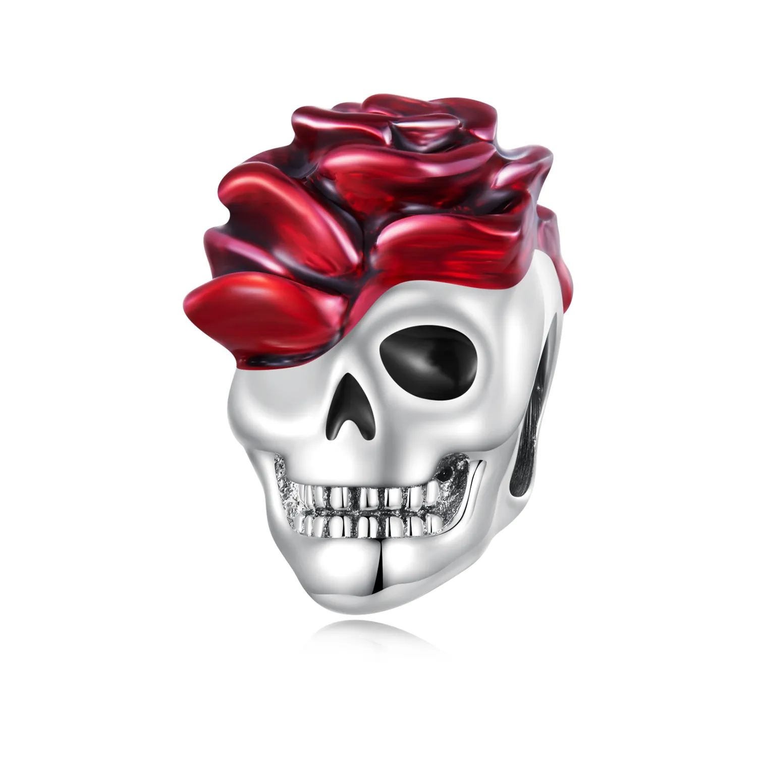 Pandora Style Rose Skull Charm - SCC2403