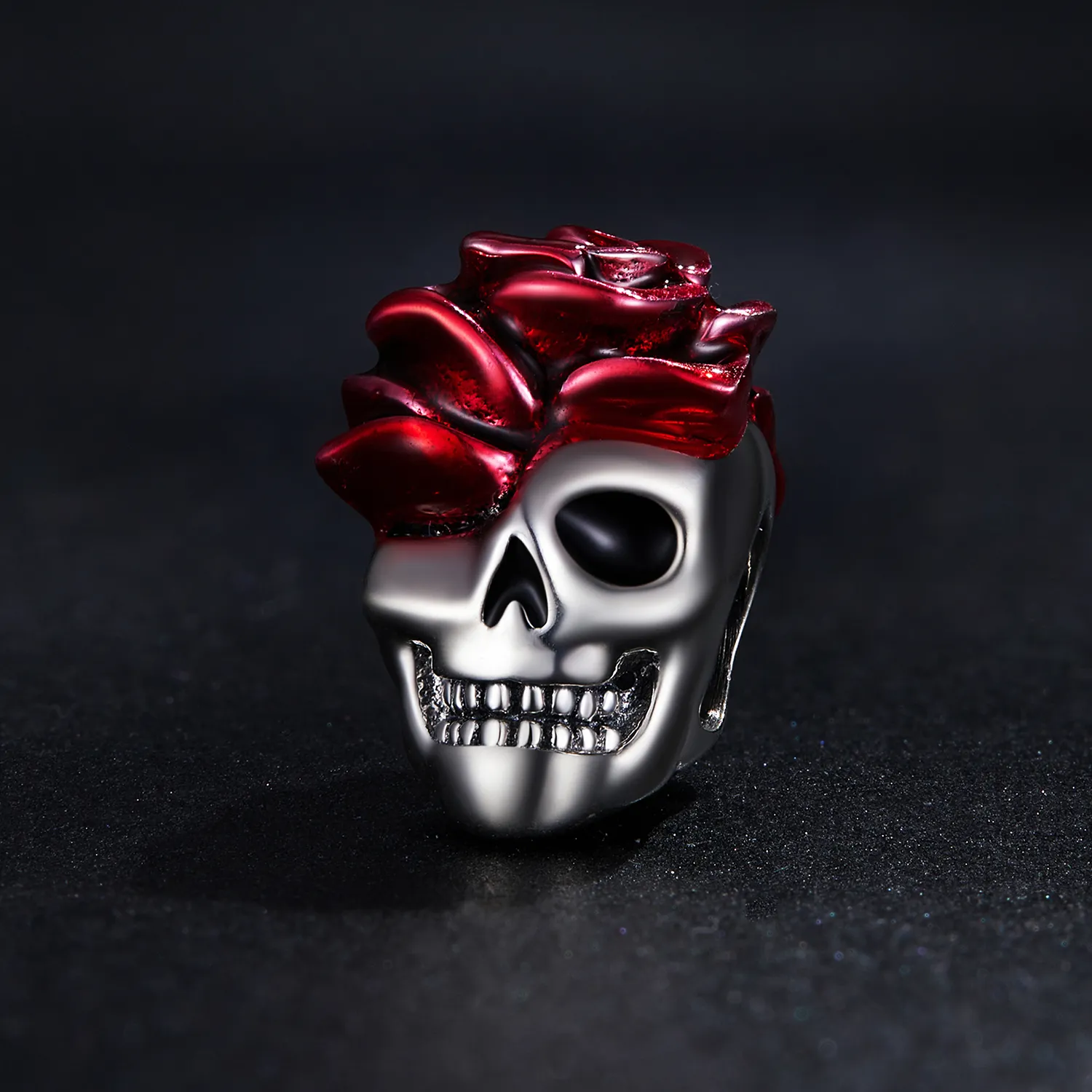 Pandora Style Rose Skull Charm - SCC2403