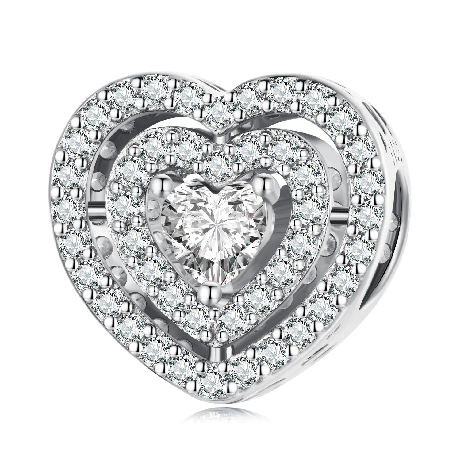 Pandora Style Shining Heart Charm - BSC662