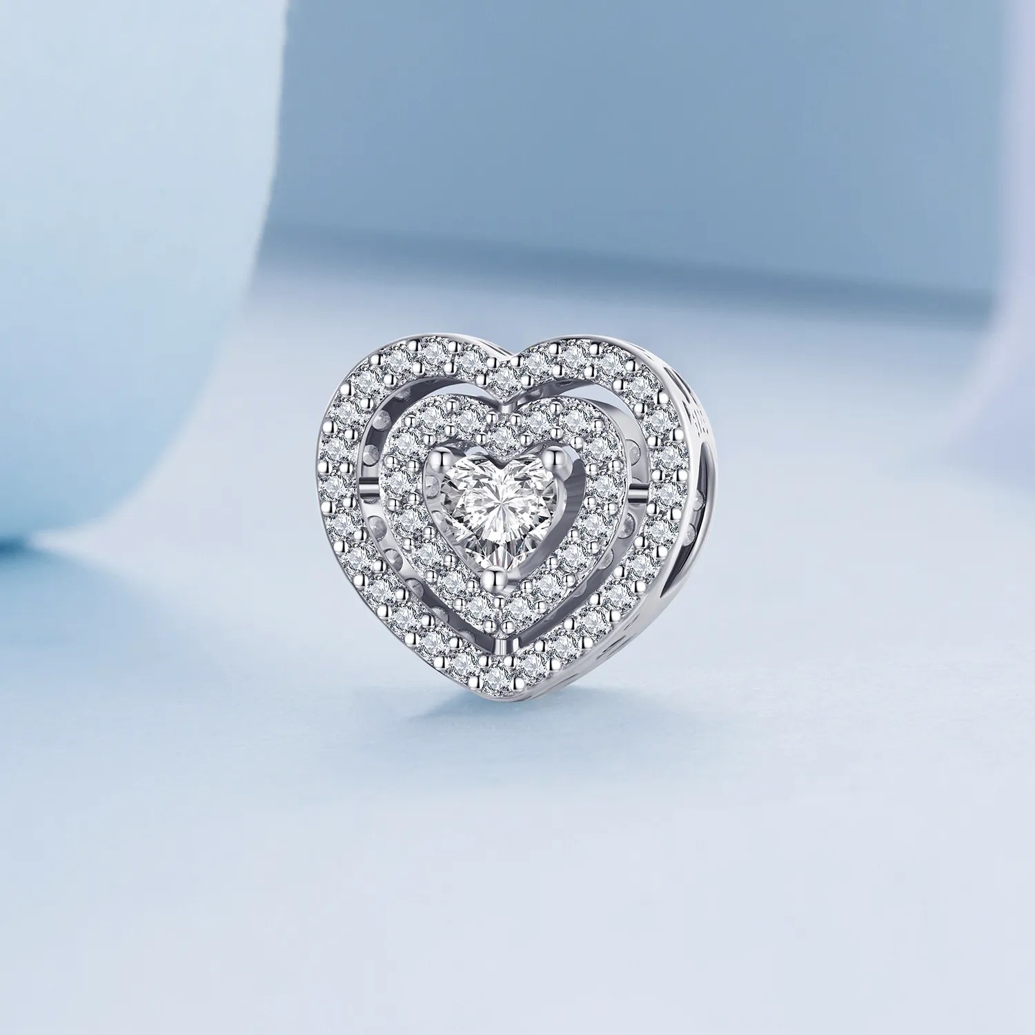 Pandora Style Shining Heart Charm - BSC662