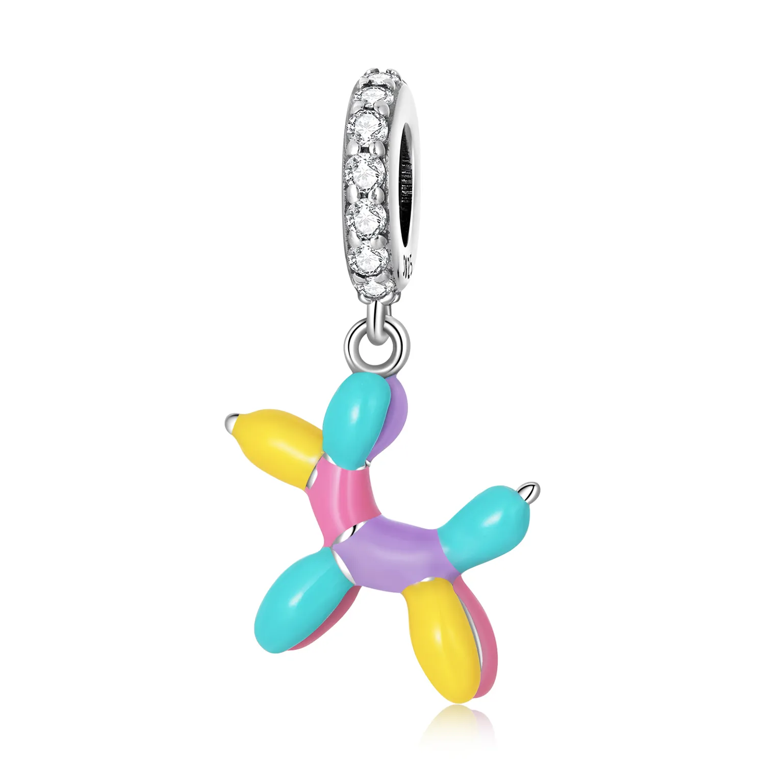 Pandora Style Balloon Puppy Dangle - SCC2217