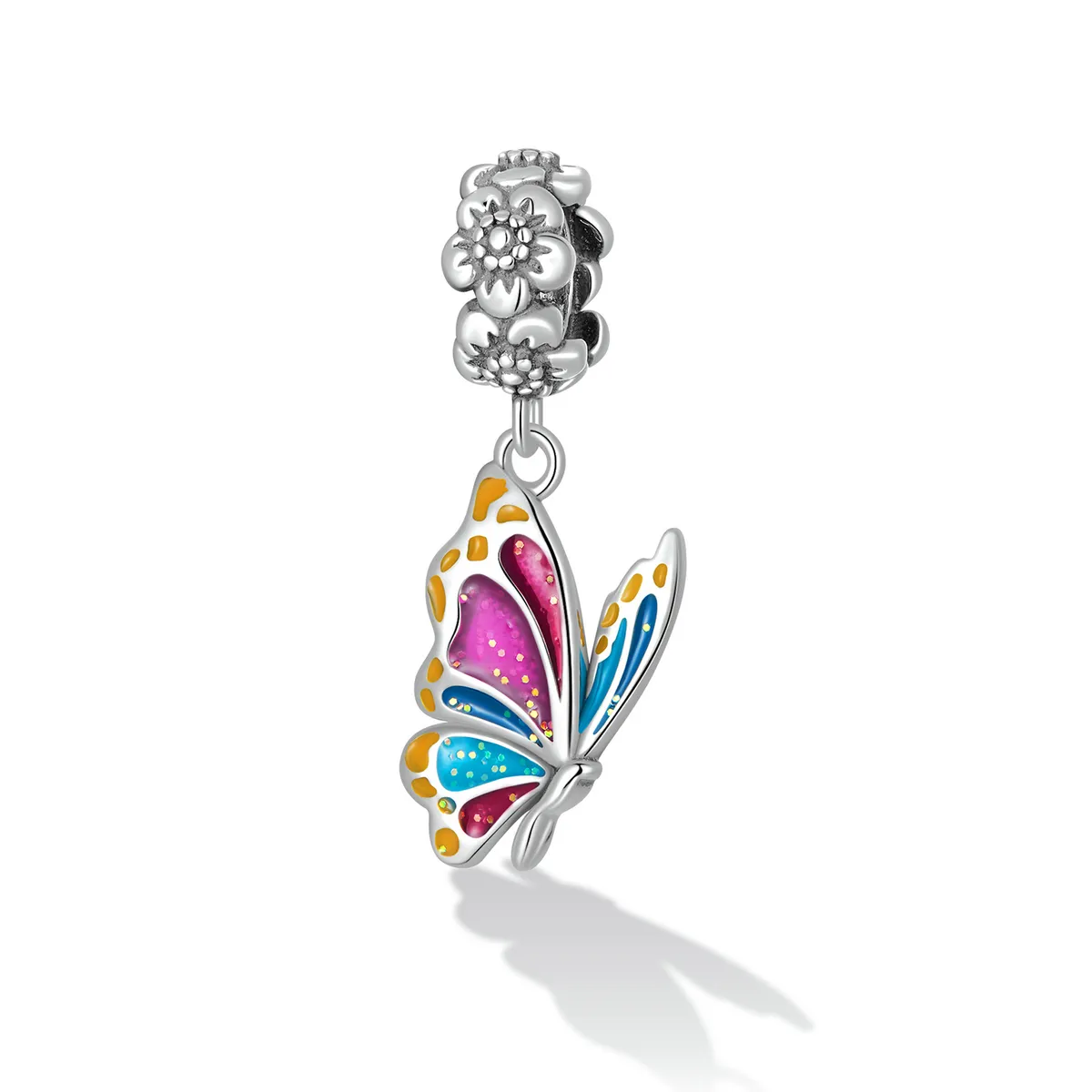 Pandora Style Colorful Butterfly Dangle - SCC2216