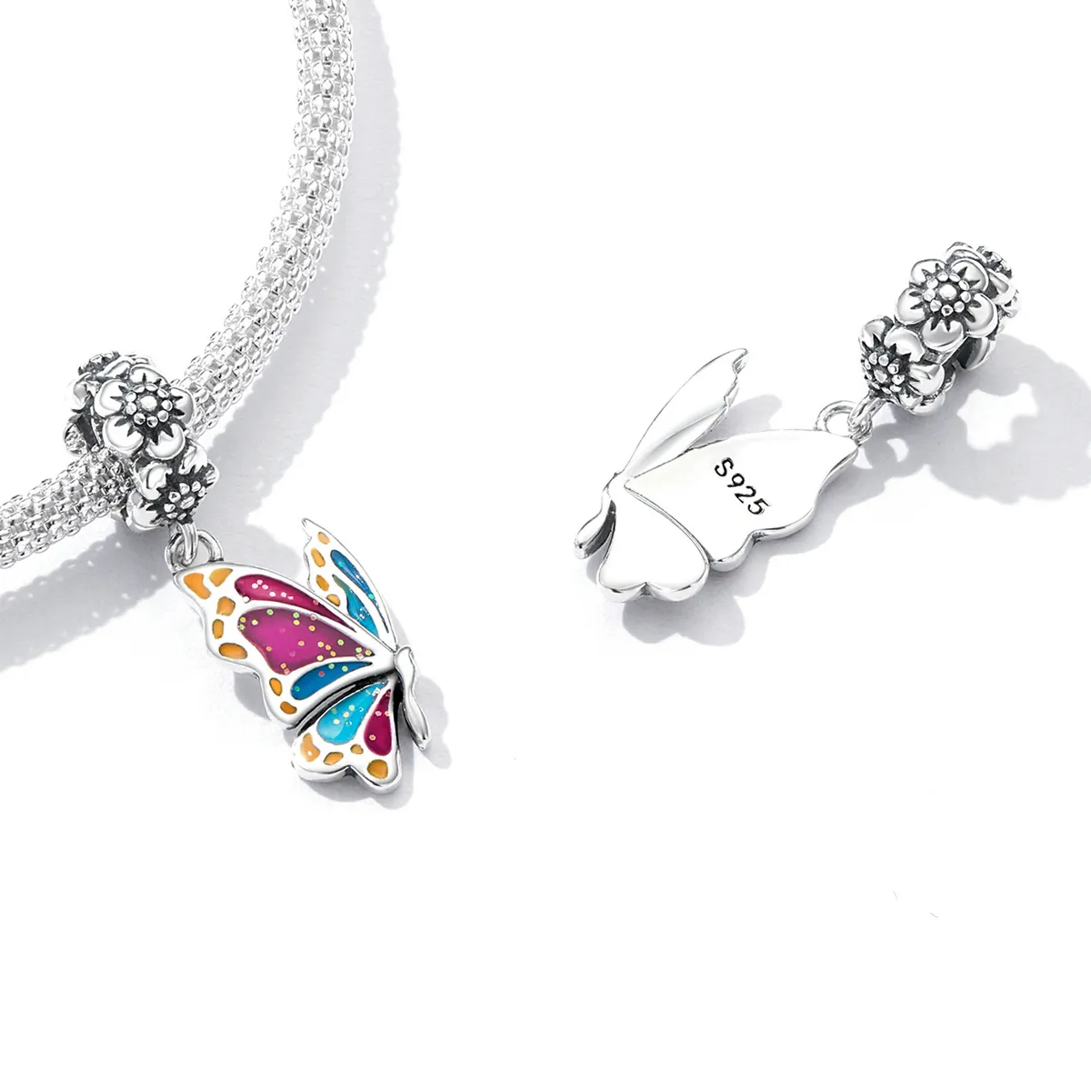 Pandora Style Colorful Butterfly Dangle - SCC2216