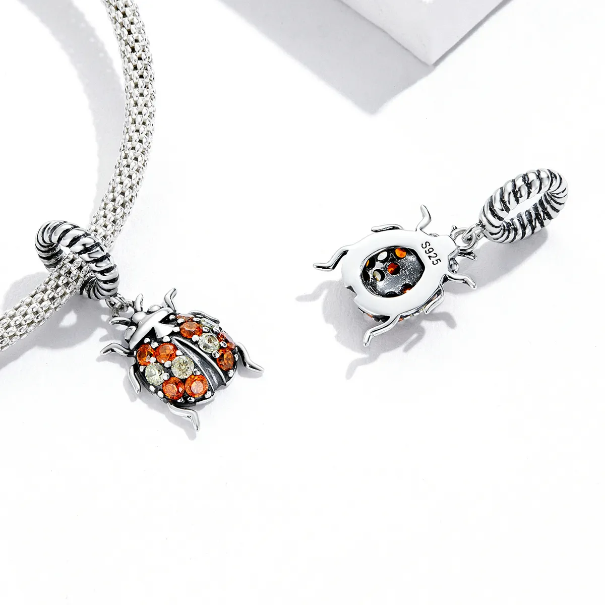 Pandora Style Delicate Ladybug Dangle - SCC2179