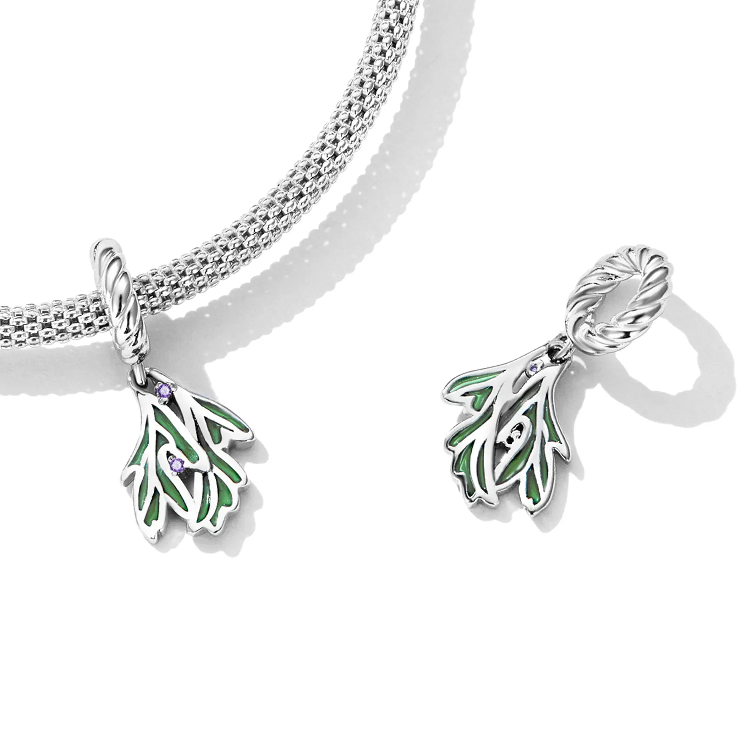 Pandora Style Fresh Leaves Dangle - SCC2295