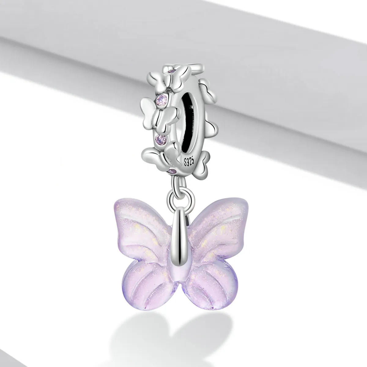 Pandora Style Glass Butterfly Dangle - SCC2087