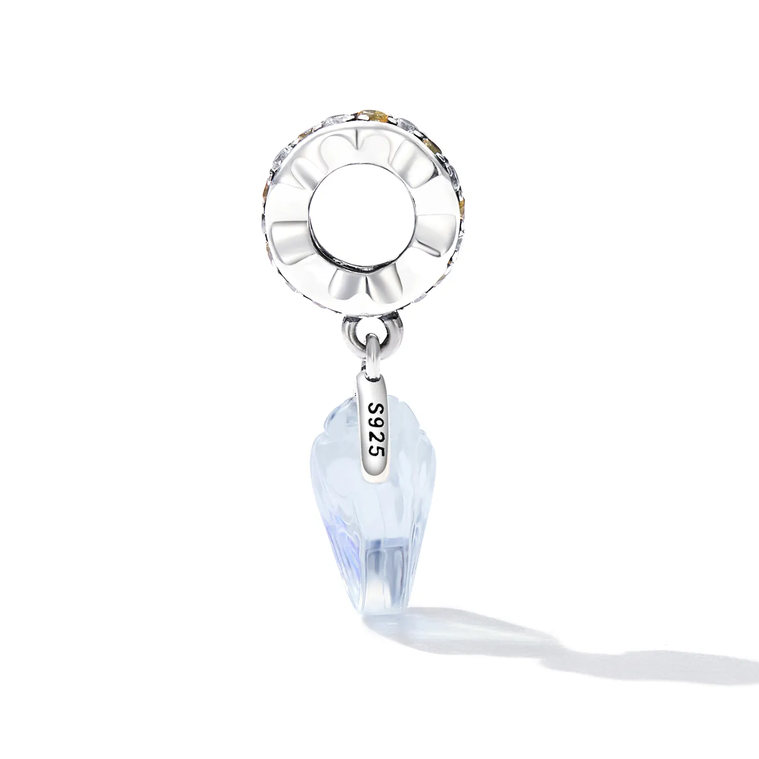 Pandora Style Glass Shell Dangle - SCC2211