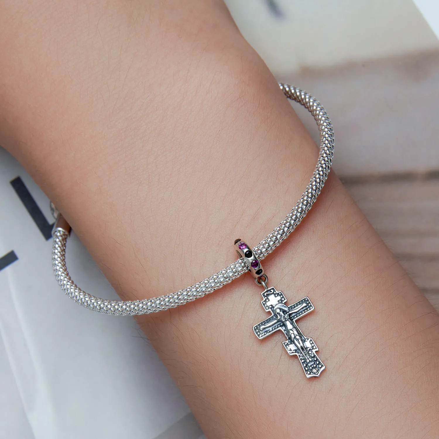 Pandora Style Jesus Cross Dangle - BSC668