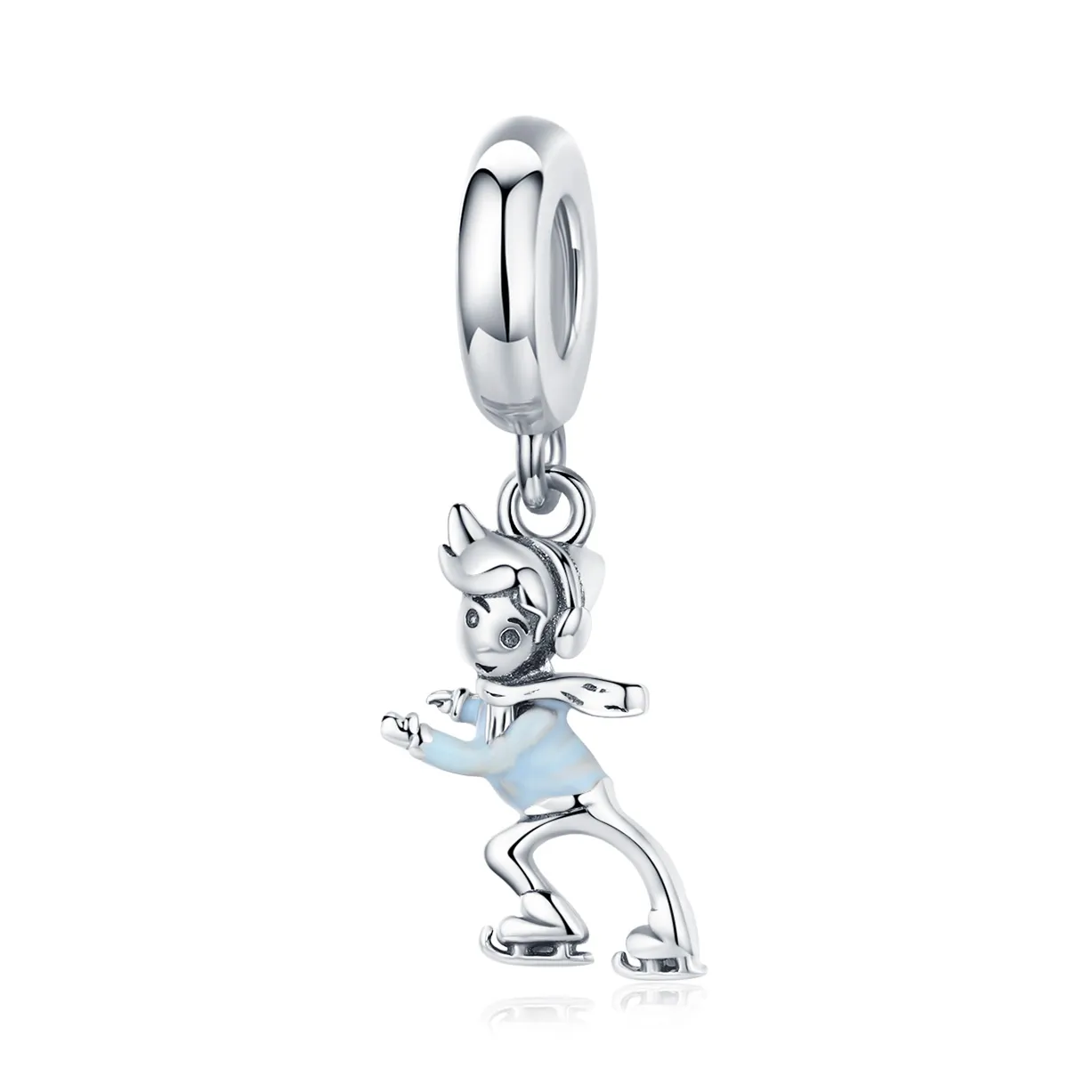 Pandora Style Little Boy Skiing Dangle - SCC1352