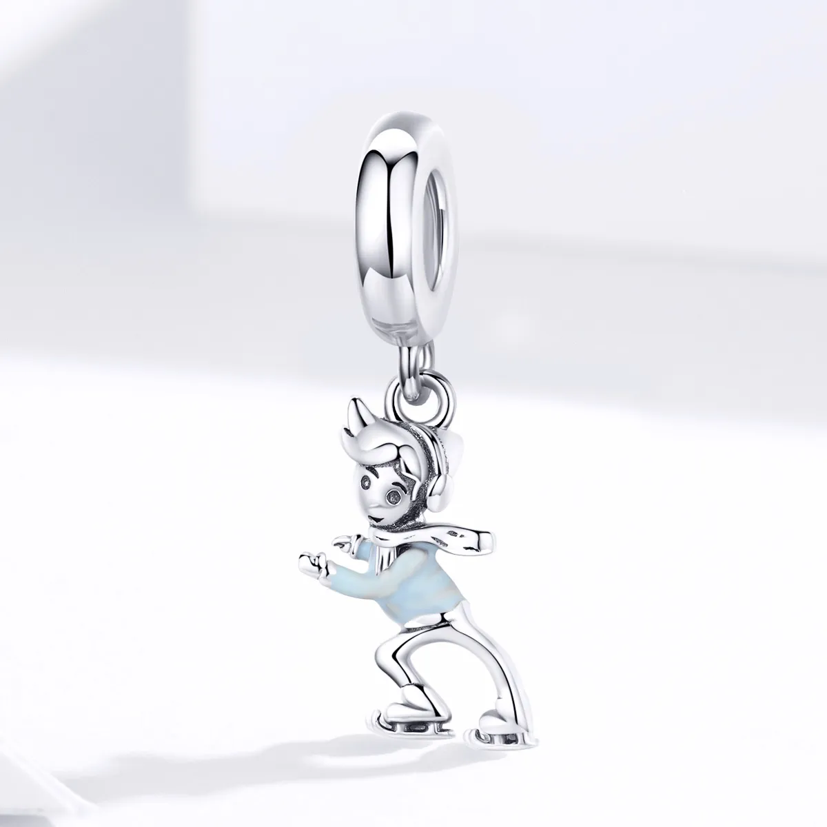 Pandora Style Little Boy Skiing Dangle - SCC1352