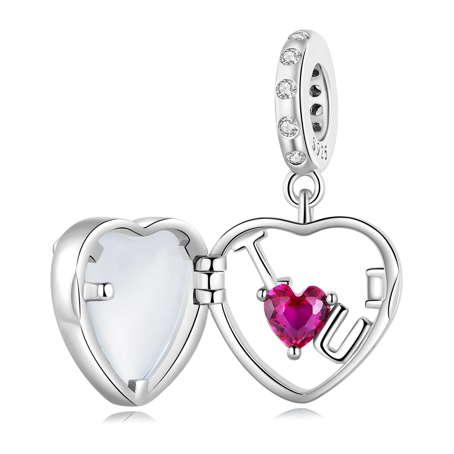 pandora style locket i love you dangle bsc681