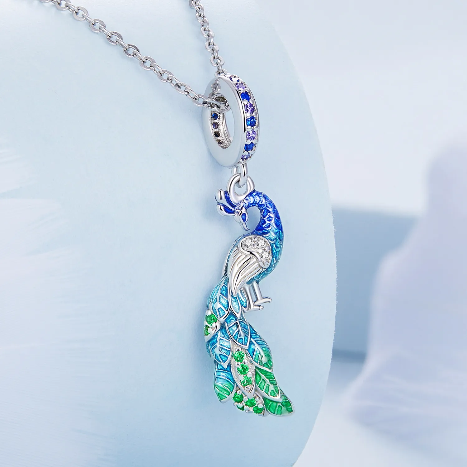 Pandora Style Peacock Dangle - BSC696