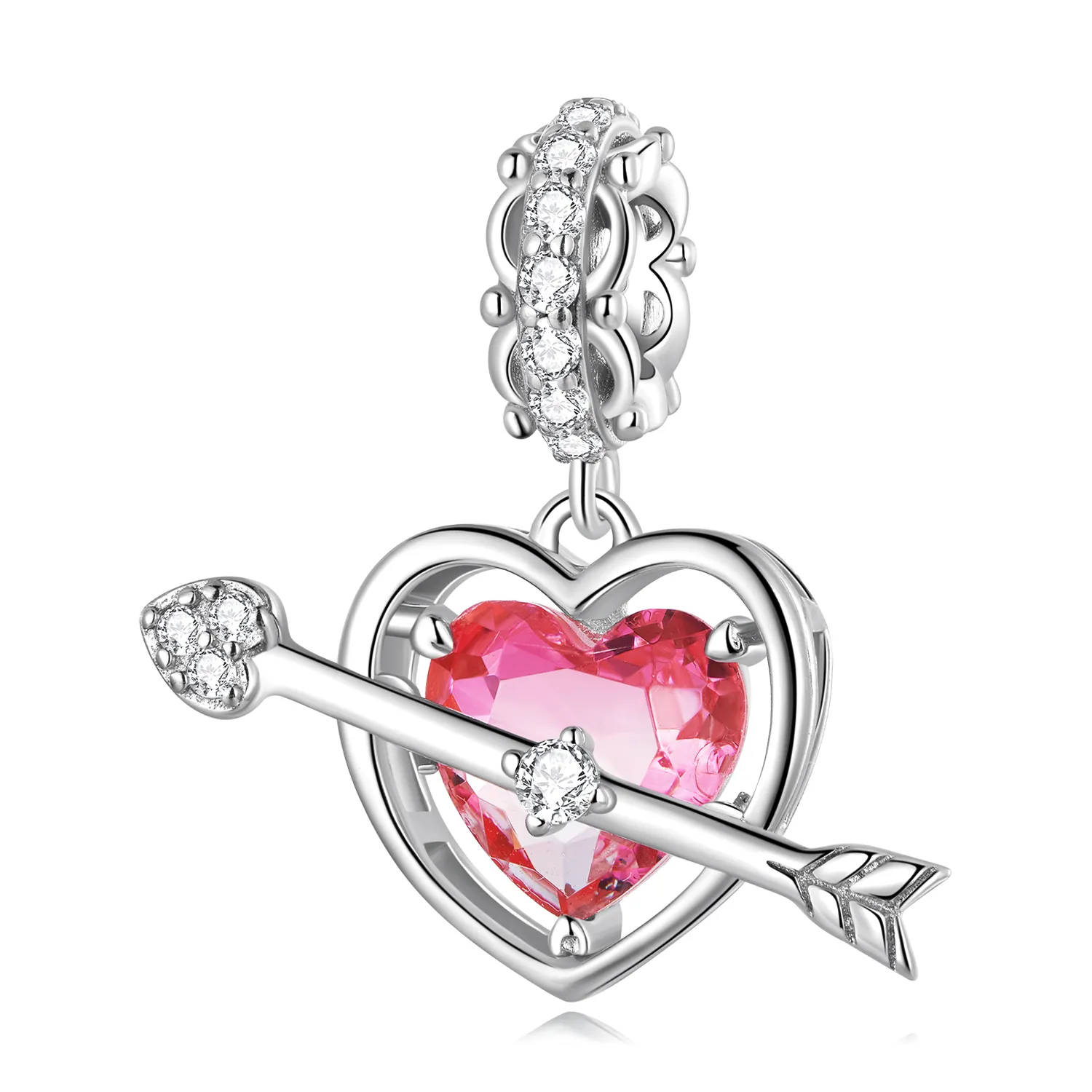 Pandora Style Piercing Heart Dangle - BSC680