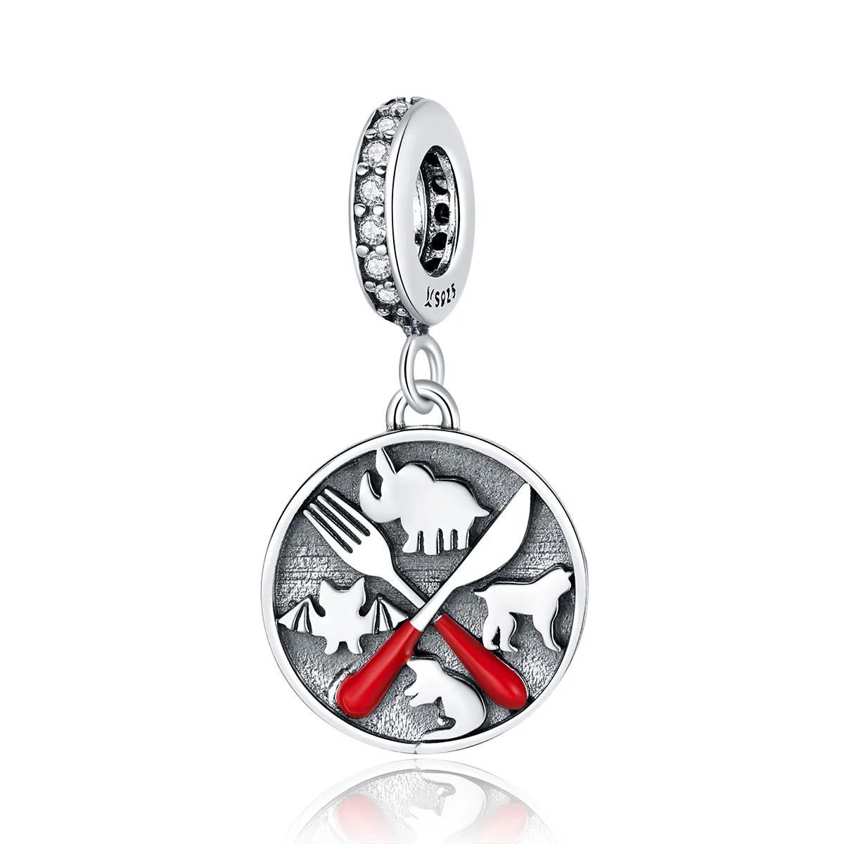 Pandora Style Refuse to Eat Wild Animals Dangle - SCC1588