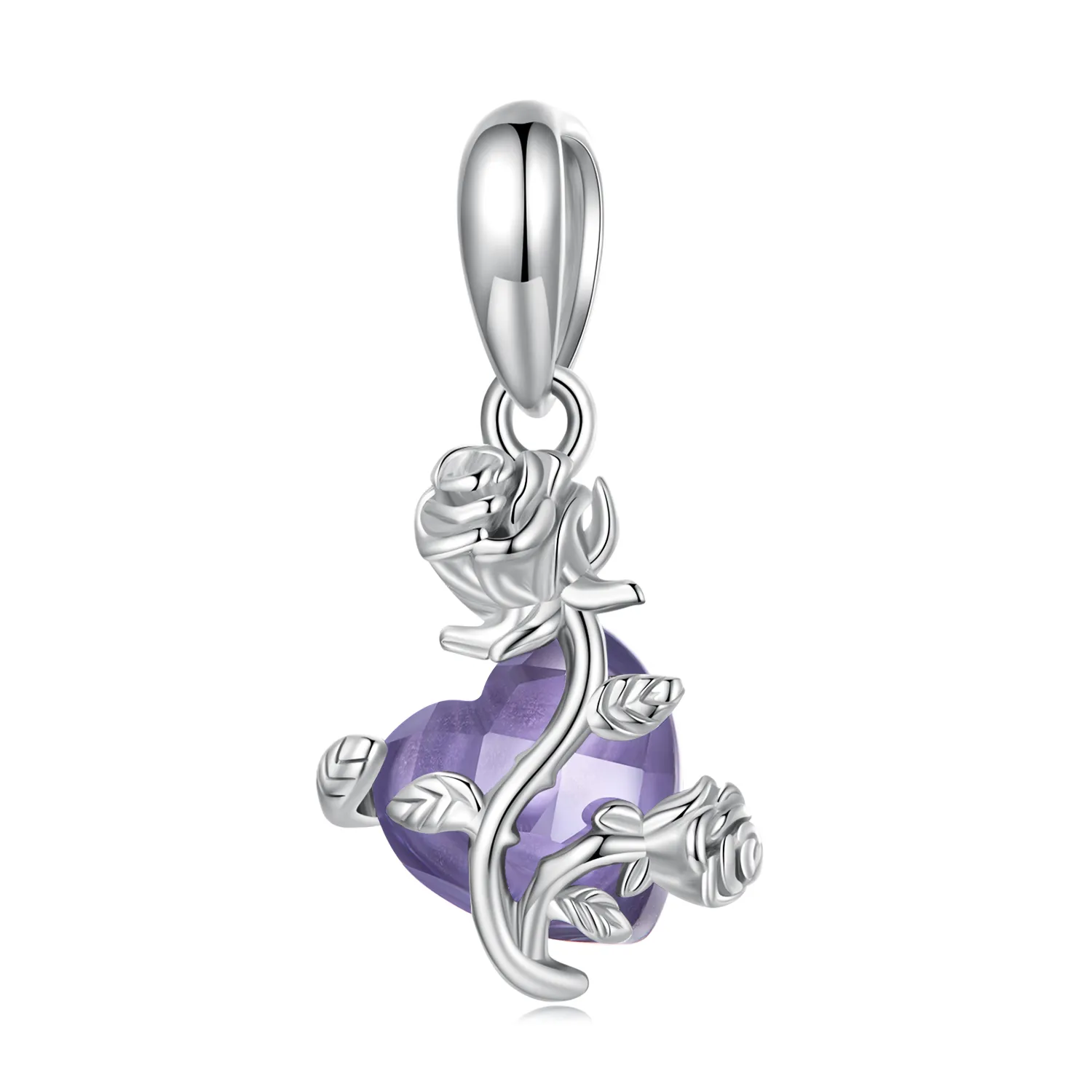 pandora style rose heart dangle bsc661