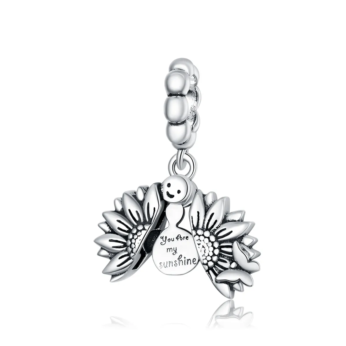 Pandora Style Smiling Sunflower Dangle - SCC1661