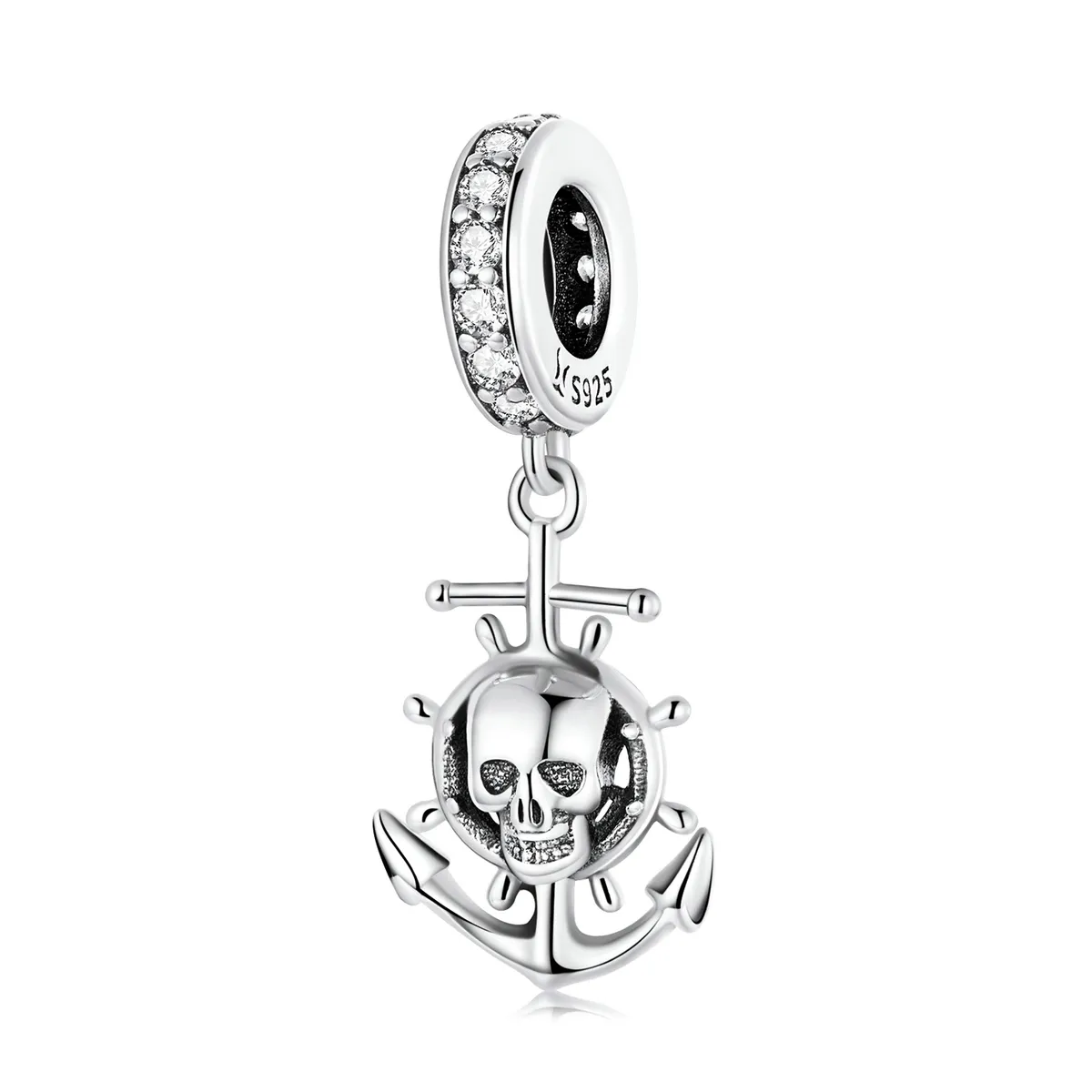 Pandora Style World Travel - Skeleton Pirate Ship Dangle - SCC2030