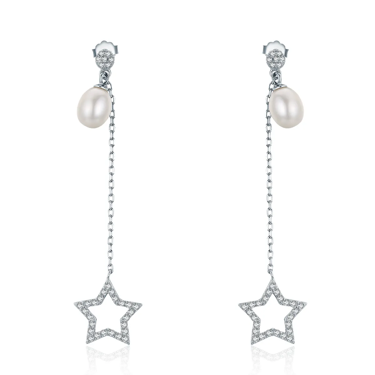 Pandora Style Bright Stars Hanging Earrings - VSE127