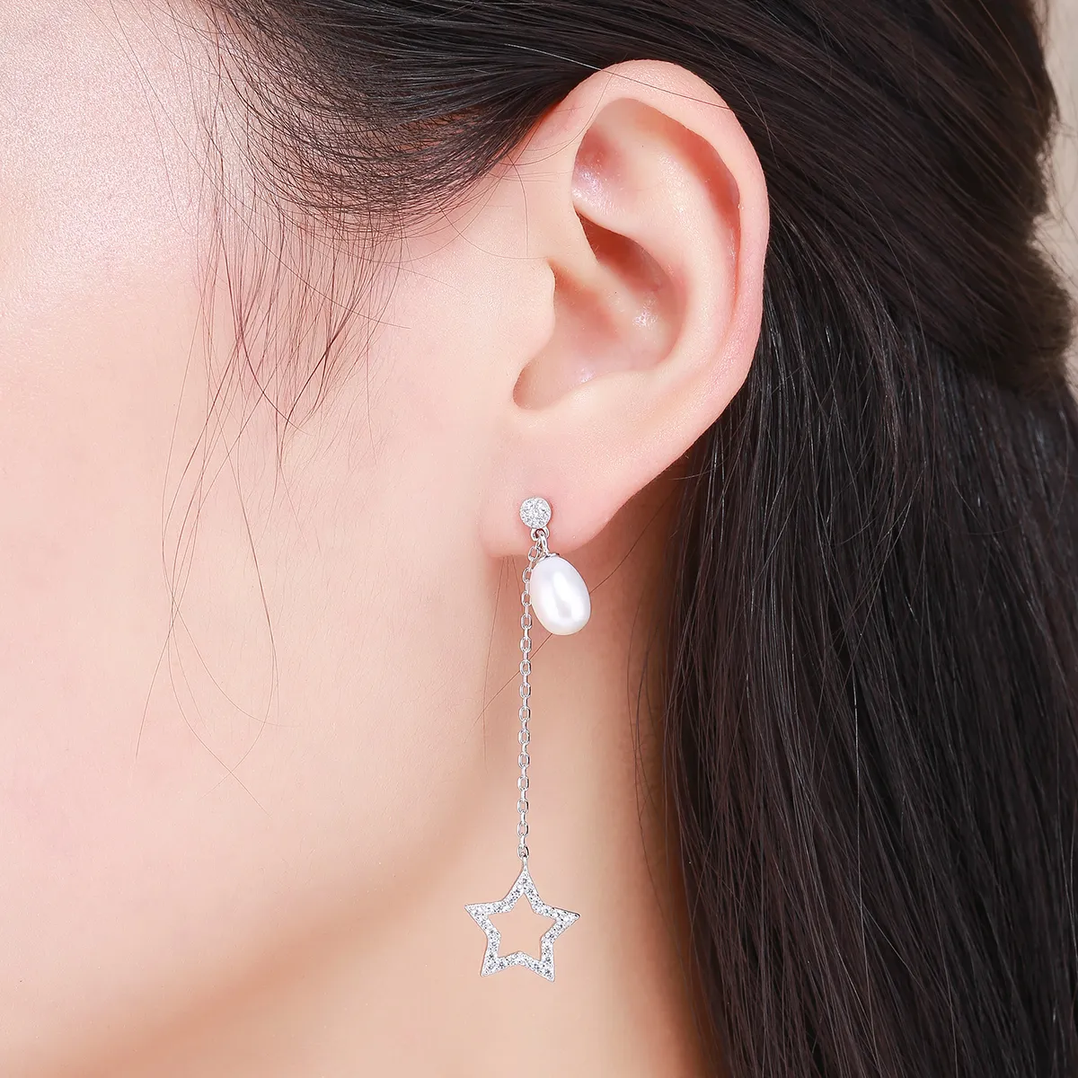 Pandora Style Bright Stars Hanging Earrings - VSE127