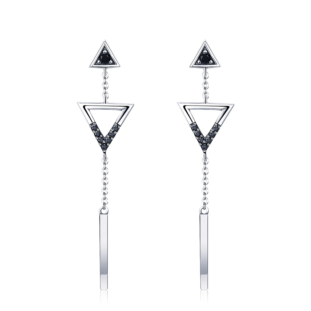 Pandora Style Classical Geometry Hanging Earrings - VSE144-A