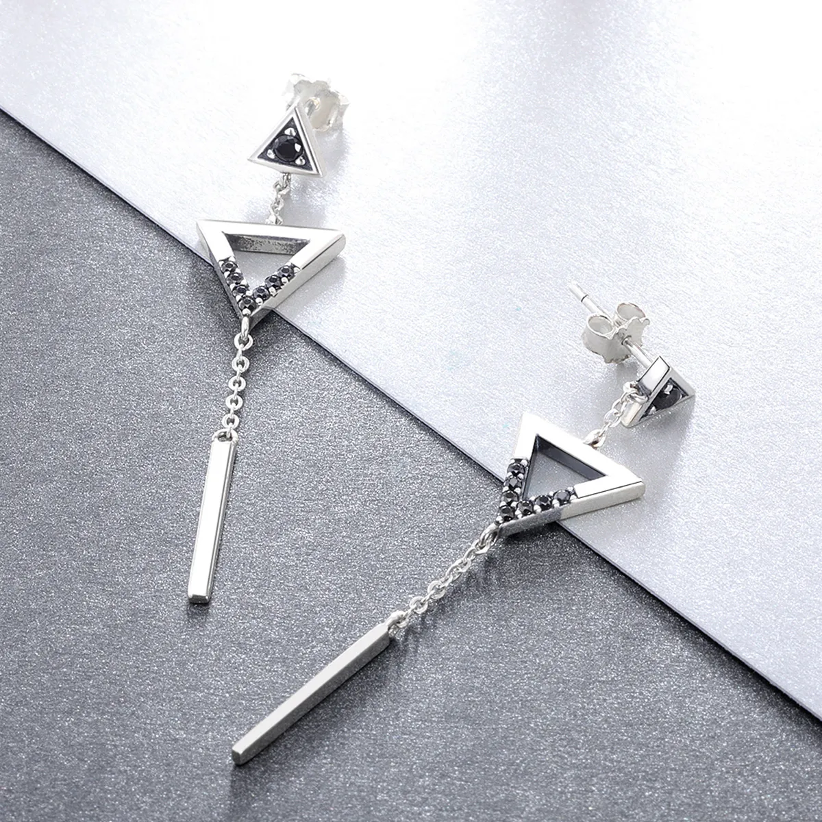 Pandora Style Classical Geometry Hanging Earrings - VSE144-A