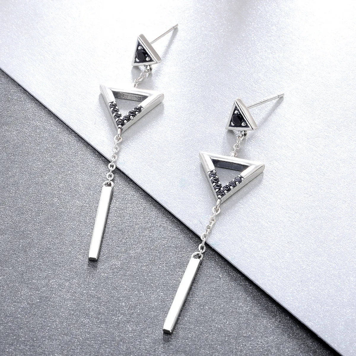 Pandora Style Classical Geometry Hanging Earrings - VSE144-A