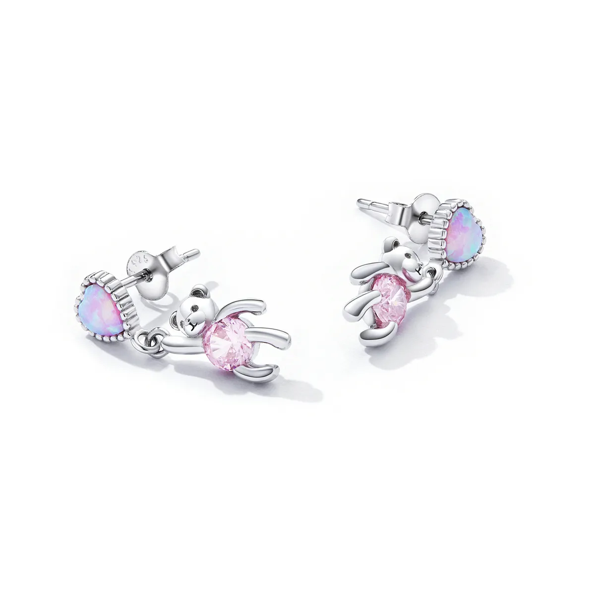 Pandora Style Love Bear Hanging Earrings - SCE1384