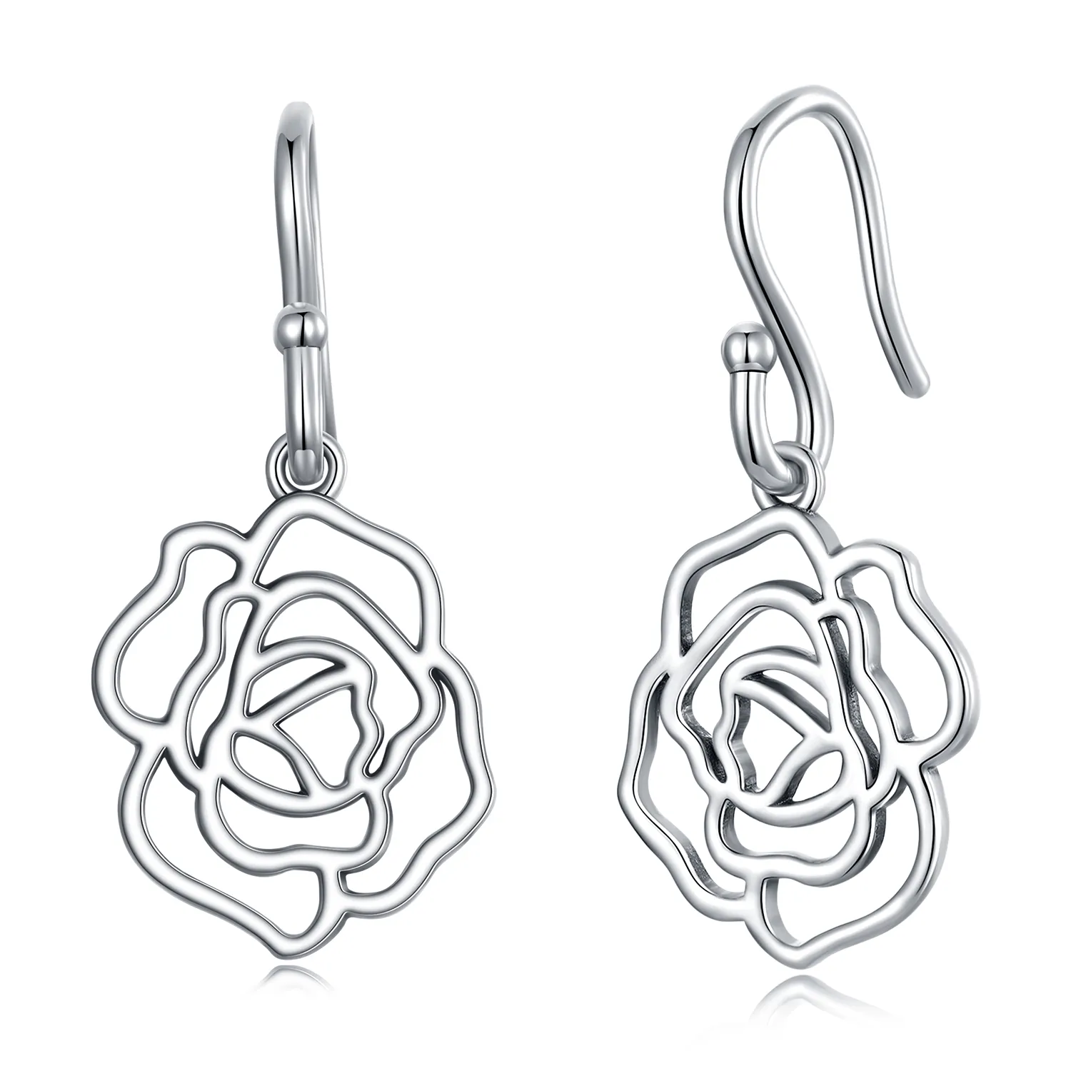 pandora style roses hanging earrings sce1505