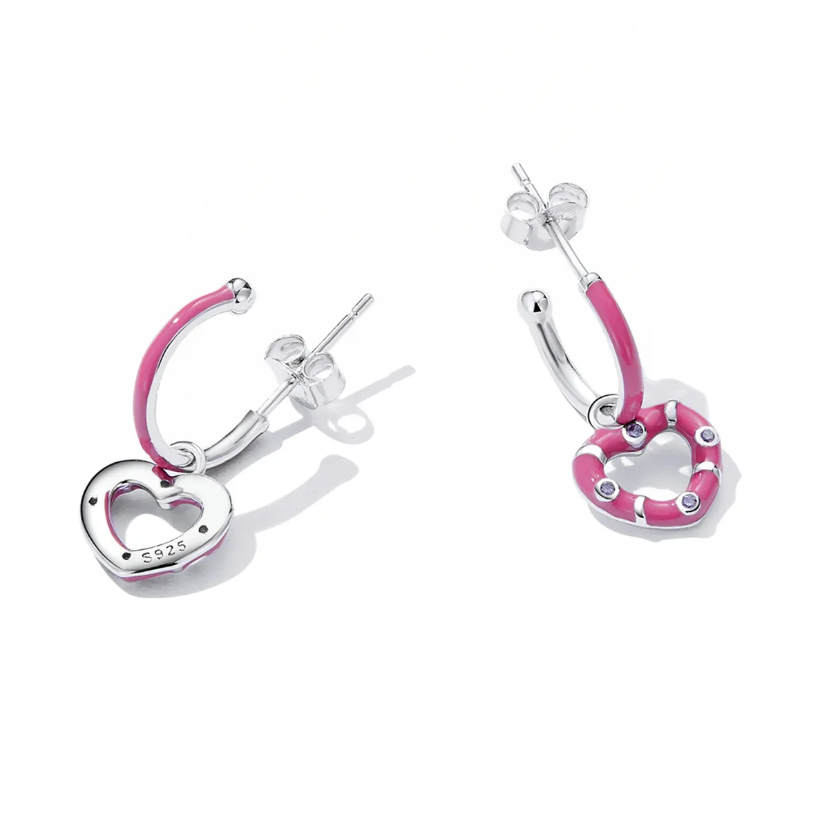 Pandora Style Simple Love Hanging Earrings - BSE596