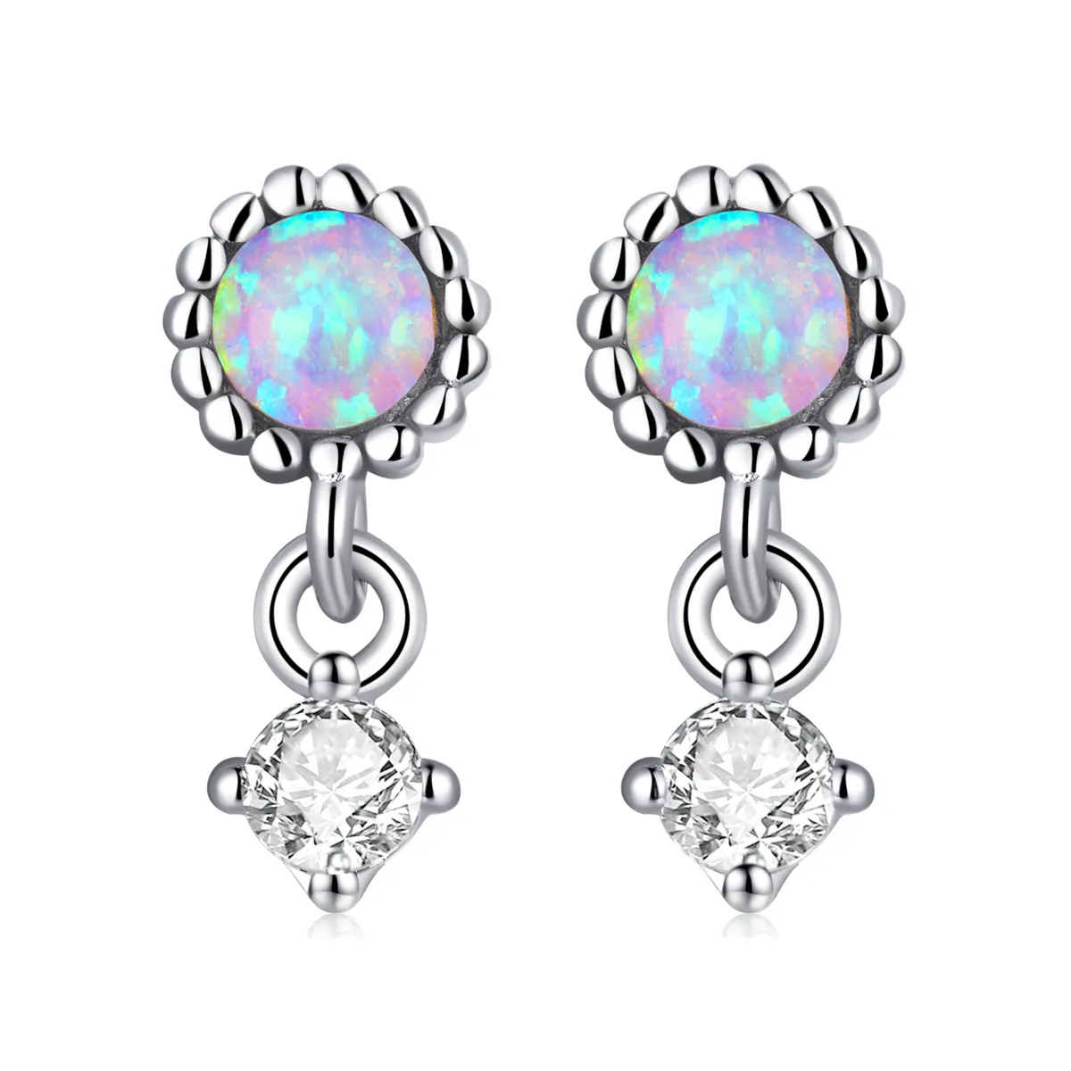 pandora style simple opal hanging earrings sce1382