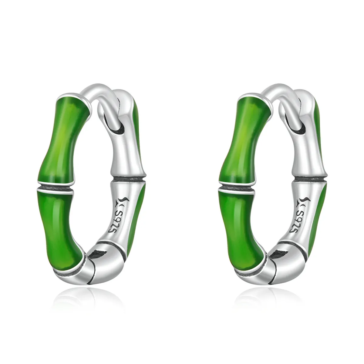 Pandora Style Bamboo Hoop Earrings - SCE1350