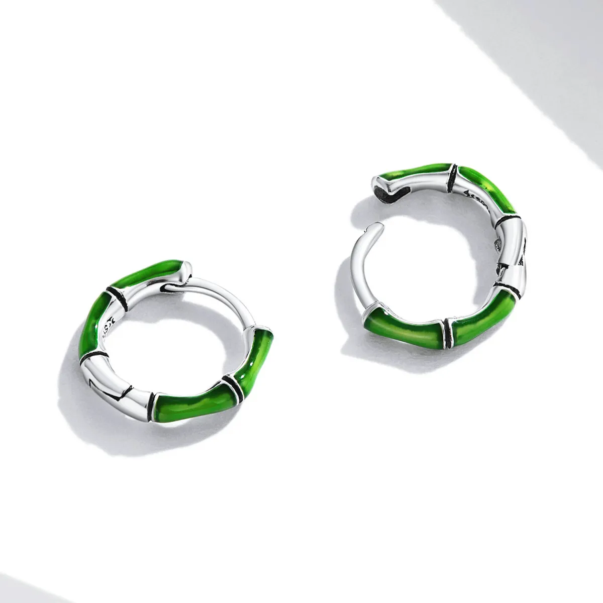 Pandora Style Bamboo Hoop Earrings - SCE1350