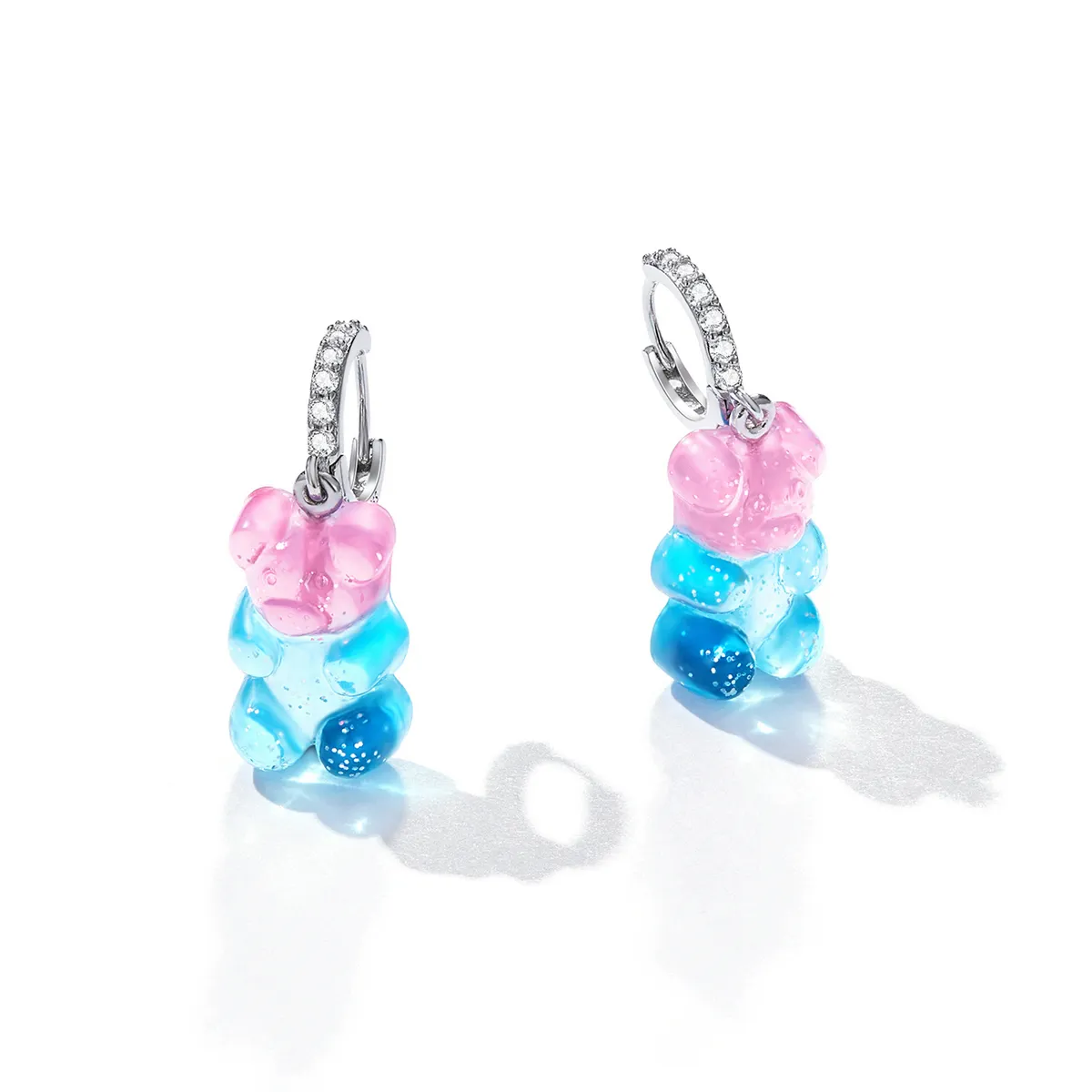 Pandora Style Candy Bear Hoop Earrings - SCE1388