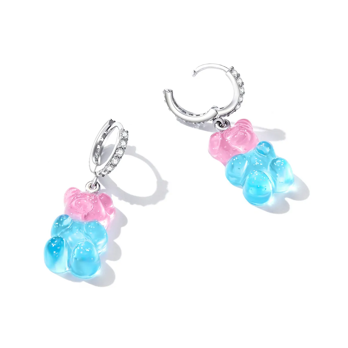 Pandora Style Candy Bear Hoop Earrings - SCE1388