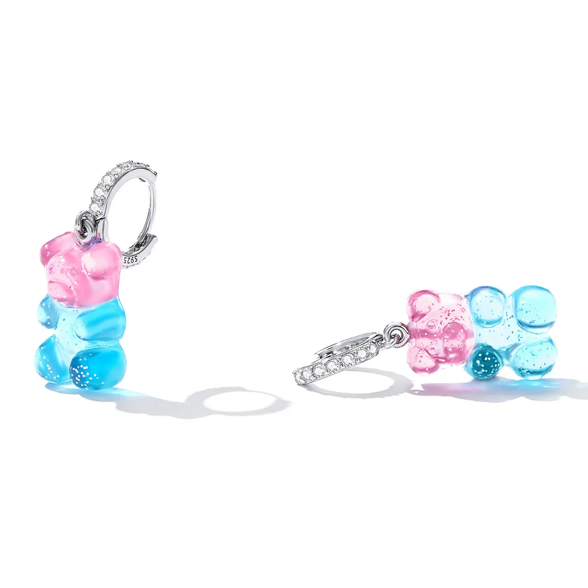 Pandora Style Candy Bear Hoop Earrings - SCE1388